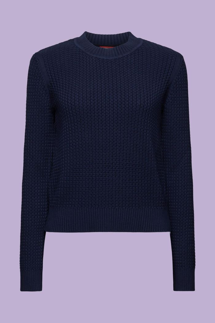 Strukturierter Strickpullover mit Rundhalsausschnitt