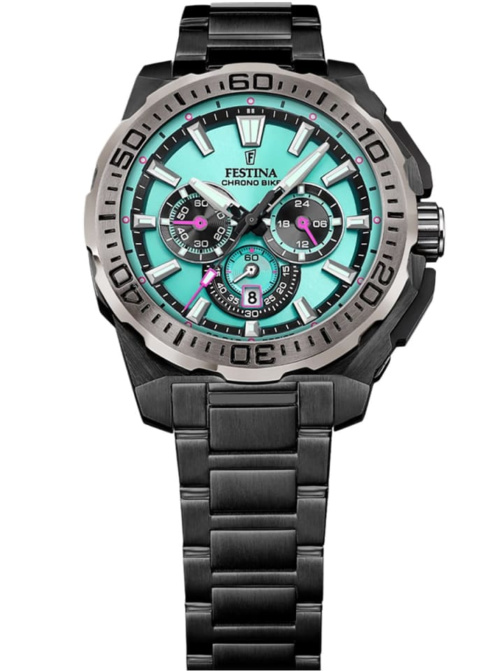 Festina Herrenuhr Chronograph Limited Edition Schwarz/Türkis günstig kaufen onesize