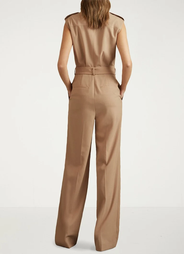 Reiss Luisa straight fit double-breasted jumpsuit with chest pockets
