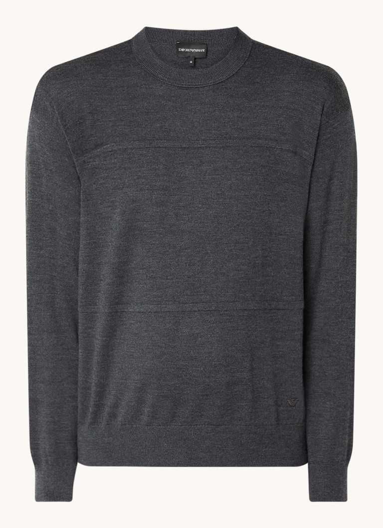 Emporio Armani Fine-knit pullover in virgin wool blend