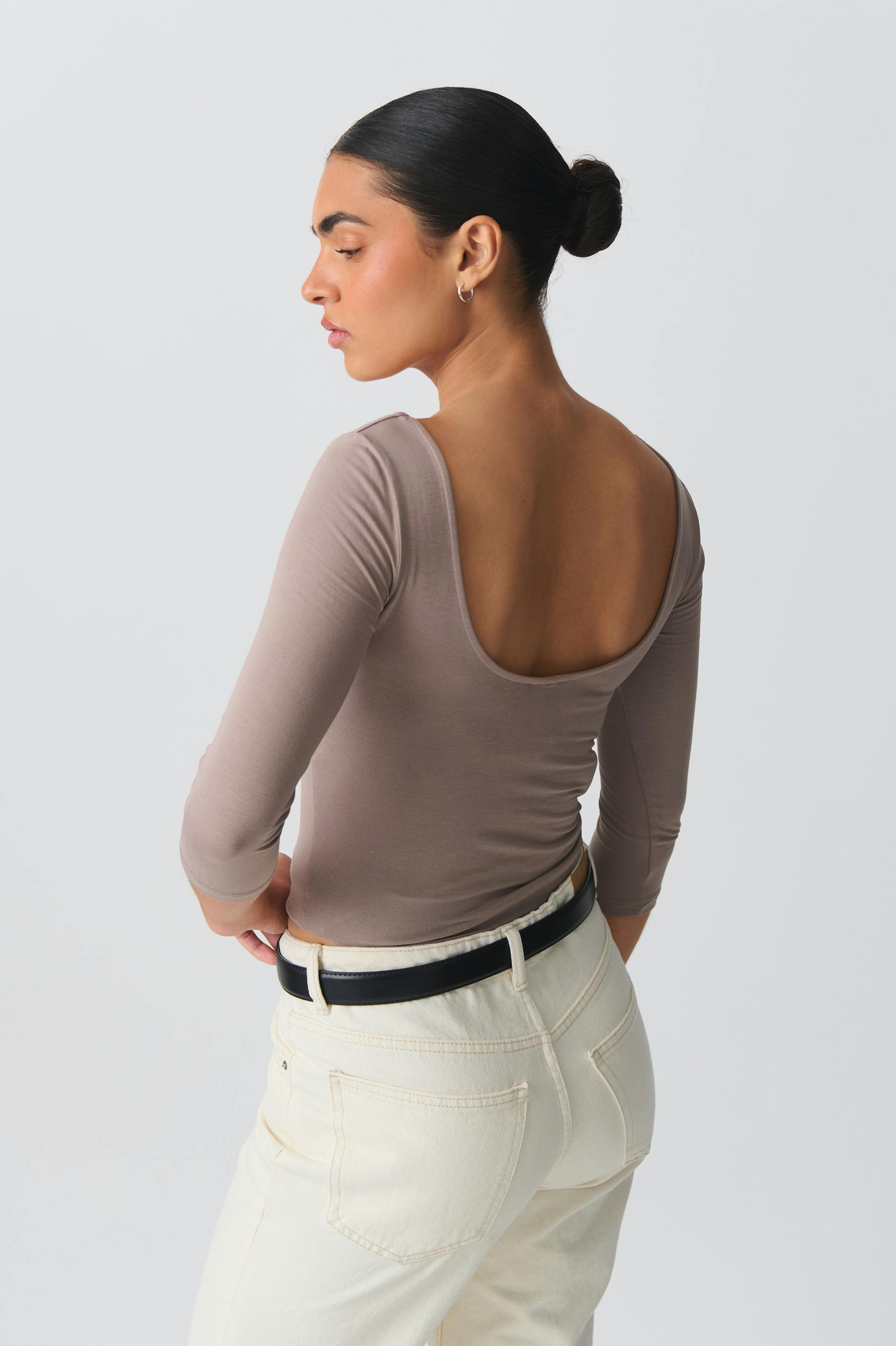 Soft touch scoop neck top