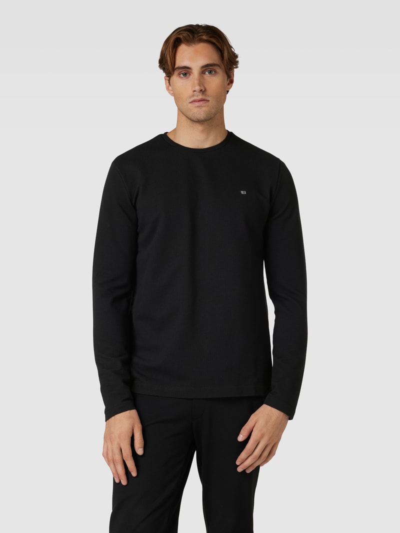 Longsleeve mit Waffelstruktur in schwarz
