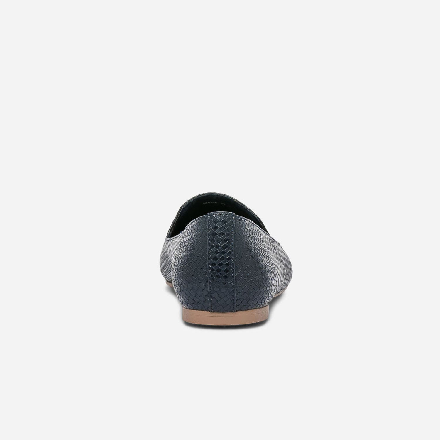 Slipper bleu marine embossé tressage