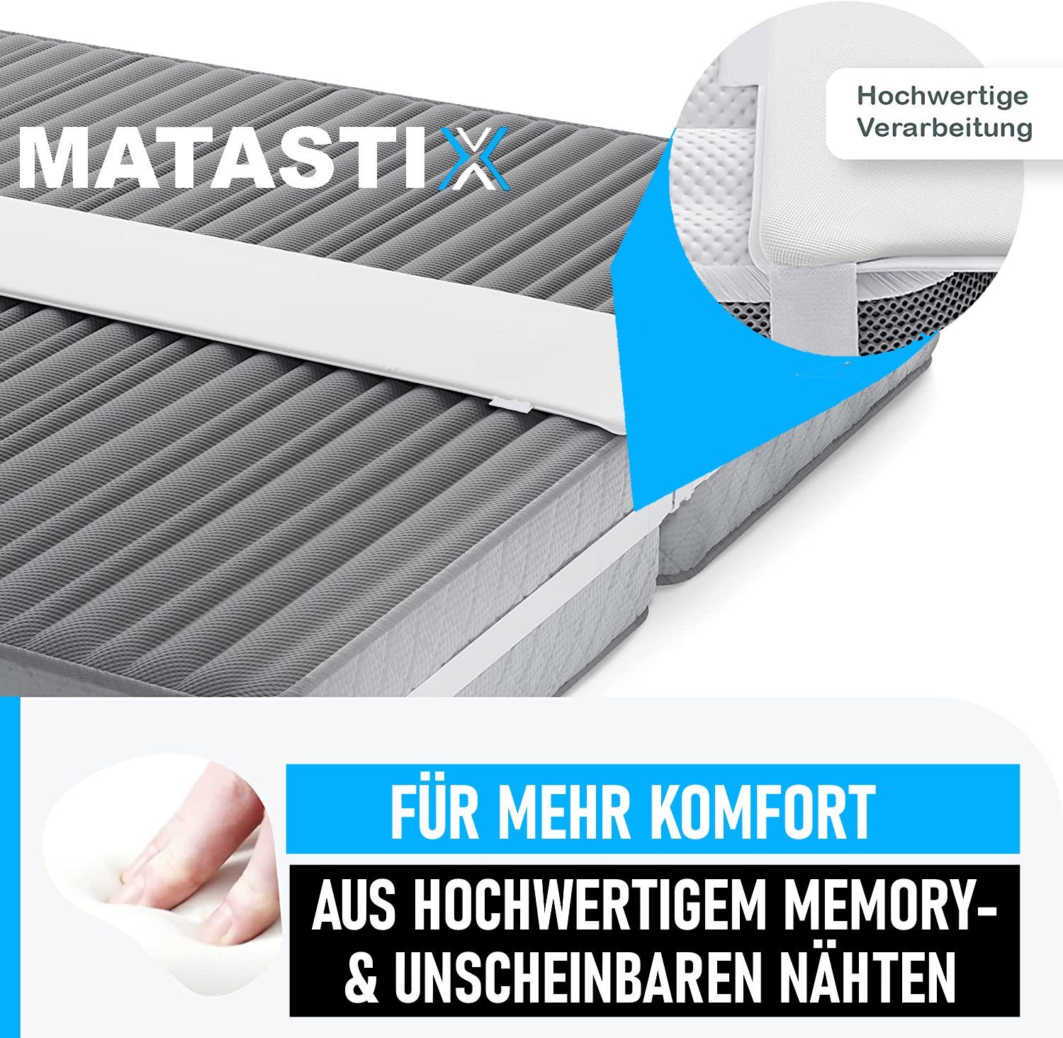 Matratzenkeil MATASTIX Liebesbrücke für Matratzen mit Spanngurt Matratzenverbinder MAVURA, Ritzenfüller Doppelbettbrücke 200x20cm