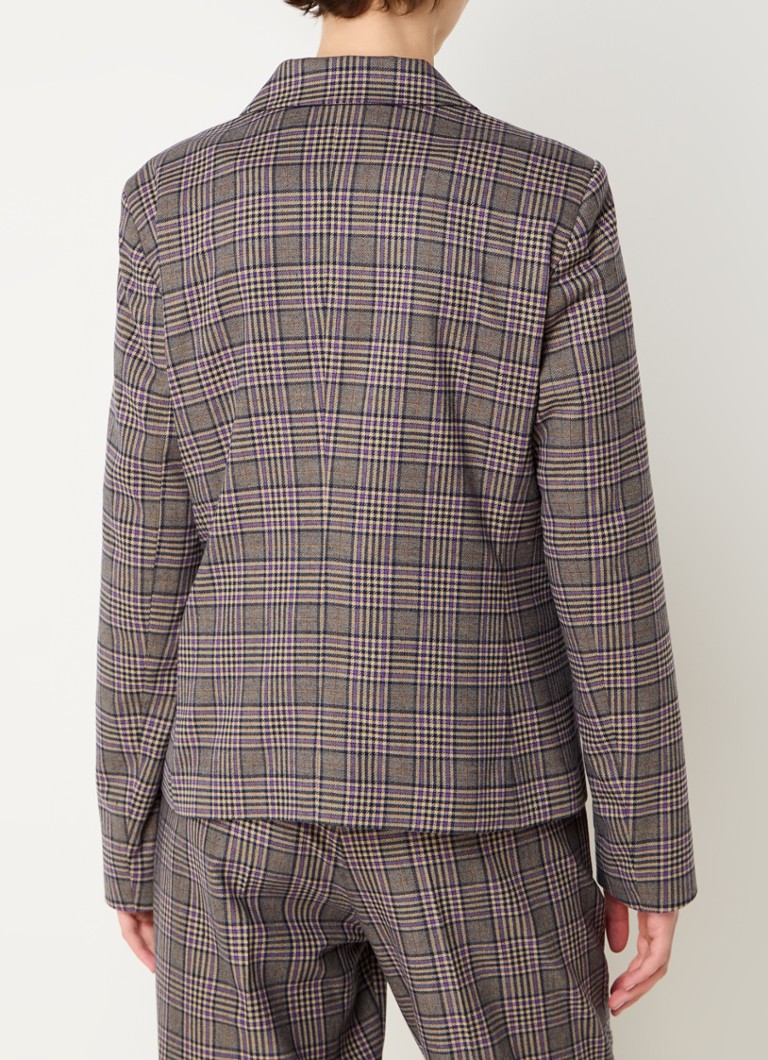 Expresso Blazer with check pattern and flap pockets