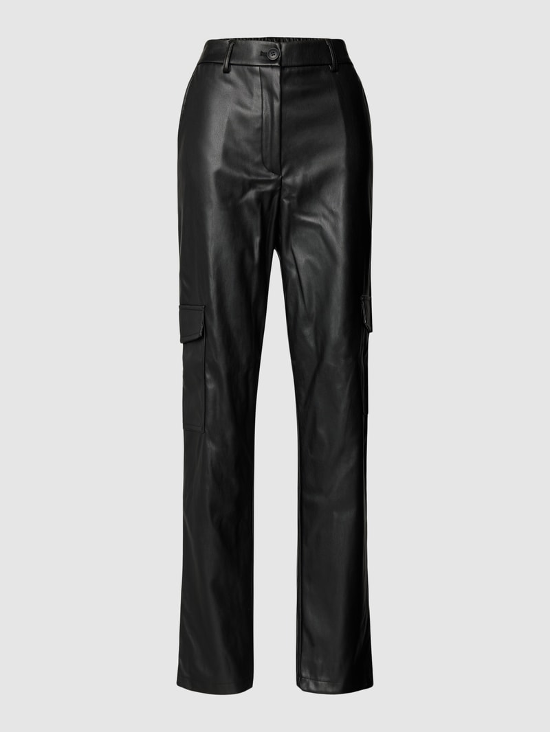 Cargohose in Leder-Optik Modell 'KIM' in schwarz