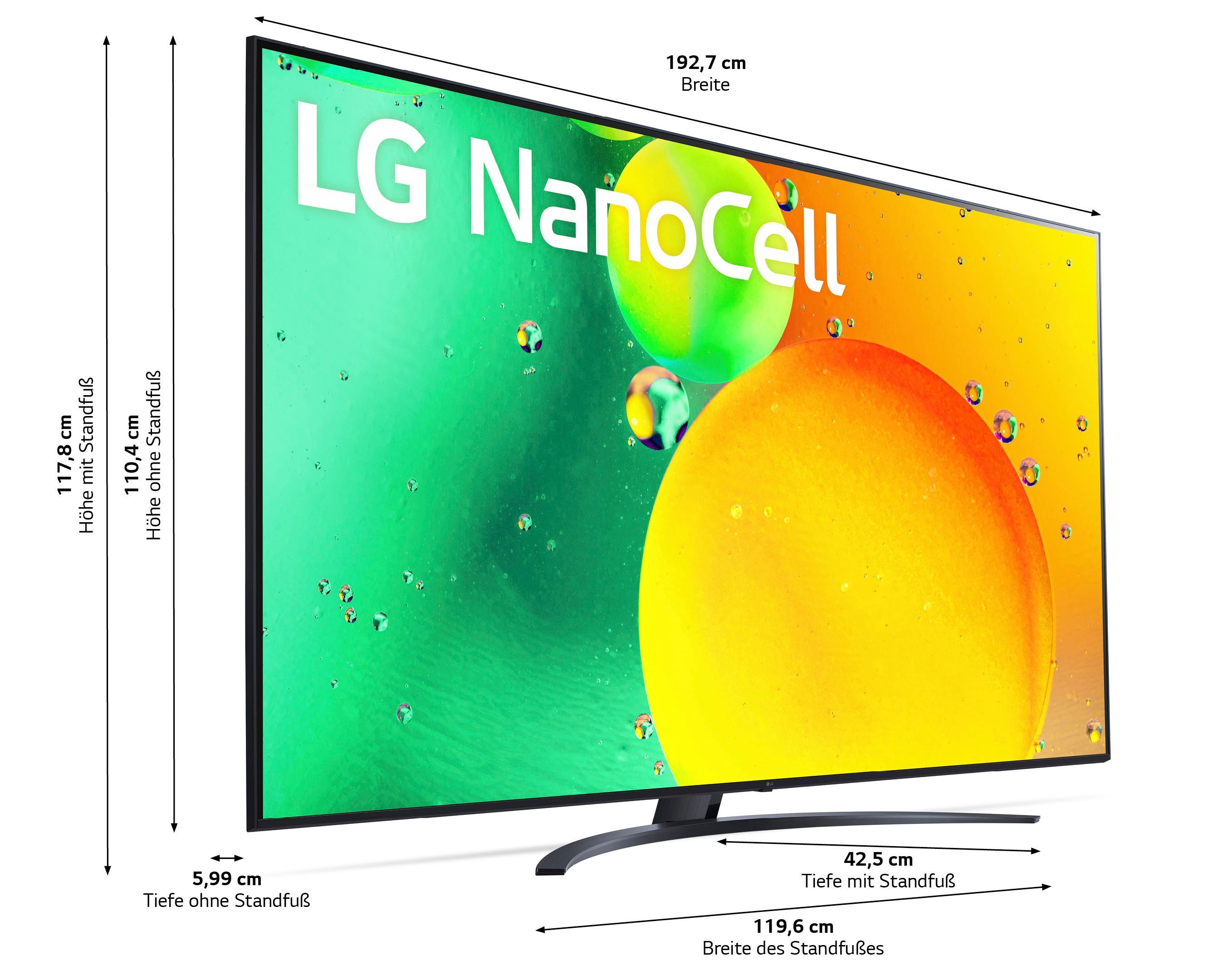 LG 86NANO769QA LED-Fernseher (217 cm/86 Zoll, 4K Ultra HD, Smart-TV, α7 Gen5 4K AI-Prozessor, Dimming Pro, HDMI 2.0, Sprachassistenten)