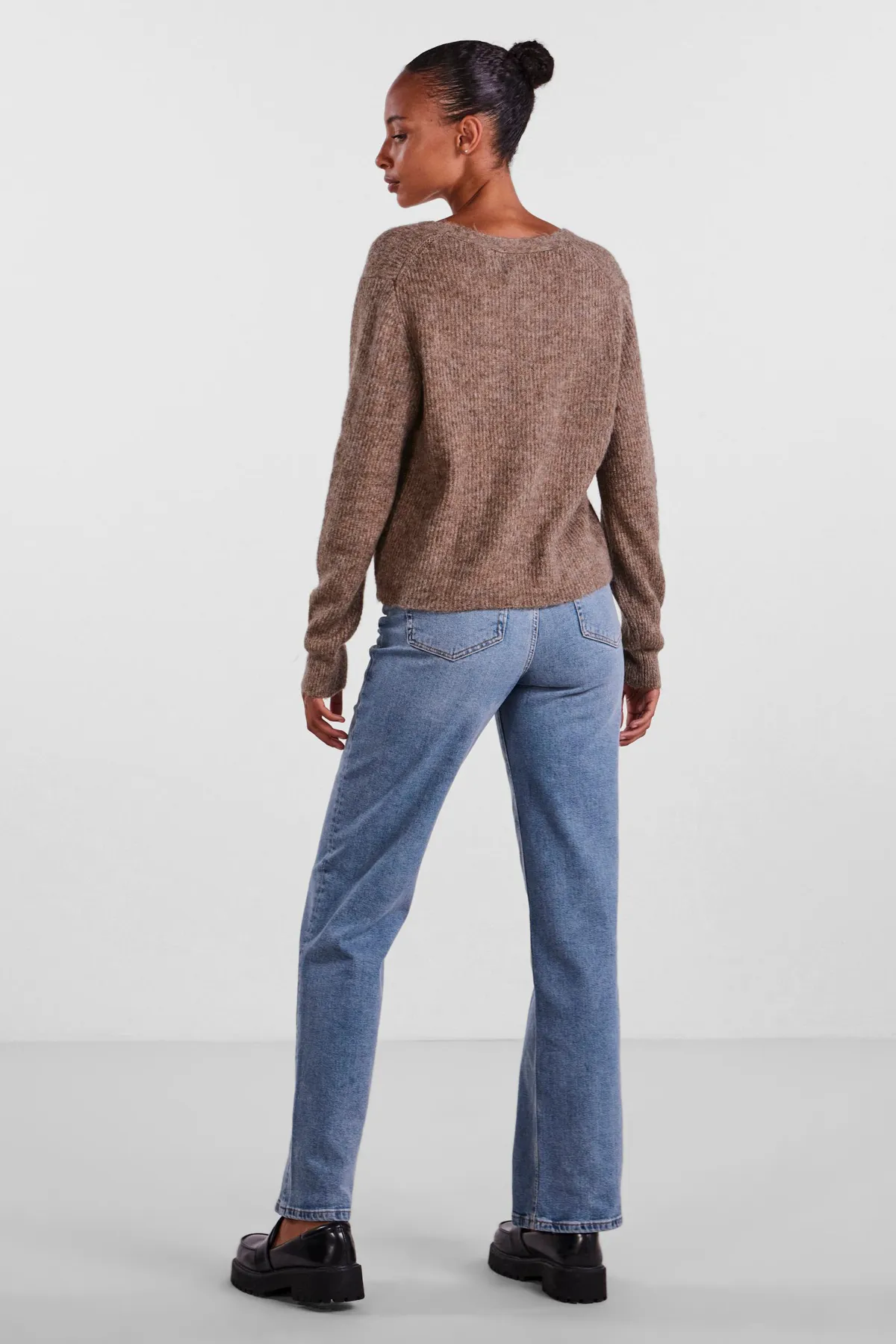 PIECES  Strickjacke - Braun - Regular Fit