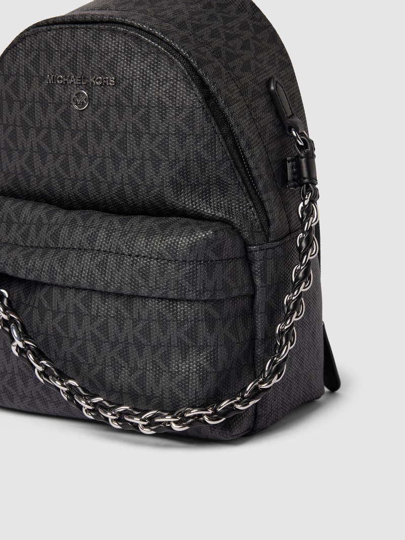 Rucksack mit Allover-Logo Modell 'SLATER' in schwarz