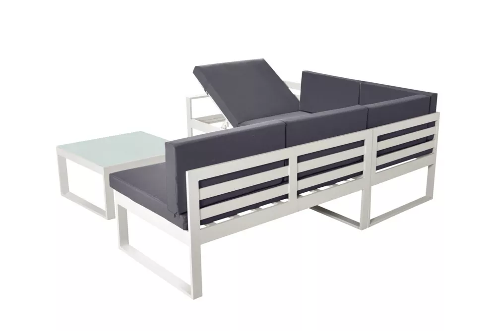 Happy Home Happy Home Ecklounge Set Loungeset grau & weiß