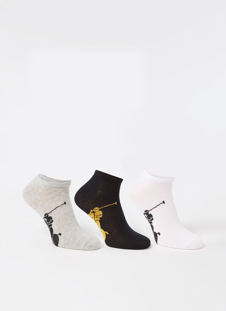 Ralph Lauren  Big Pony sneakersokken met logo in 3-pack