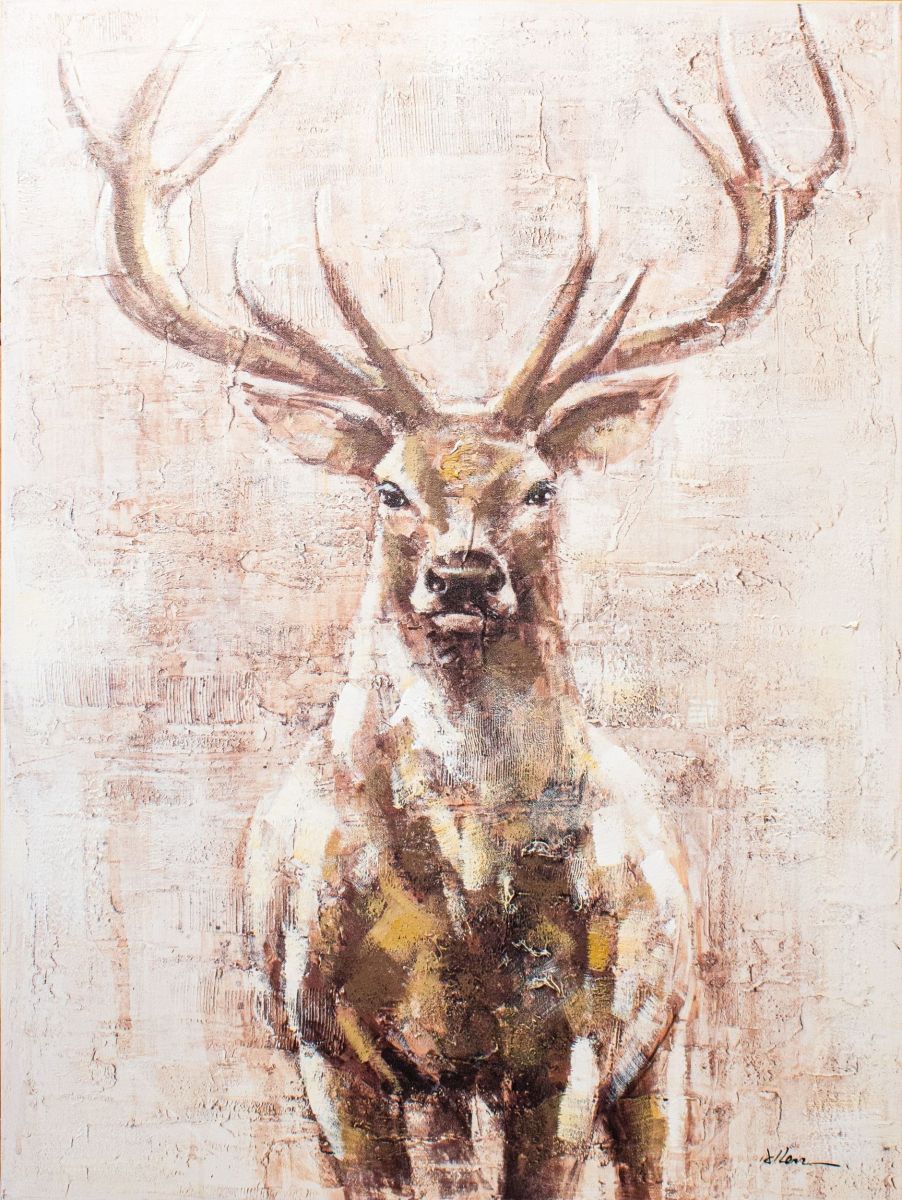 Ölbild Hirsch 90 x 120 cm