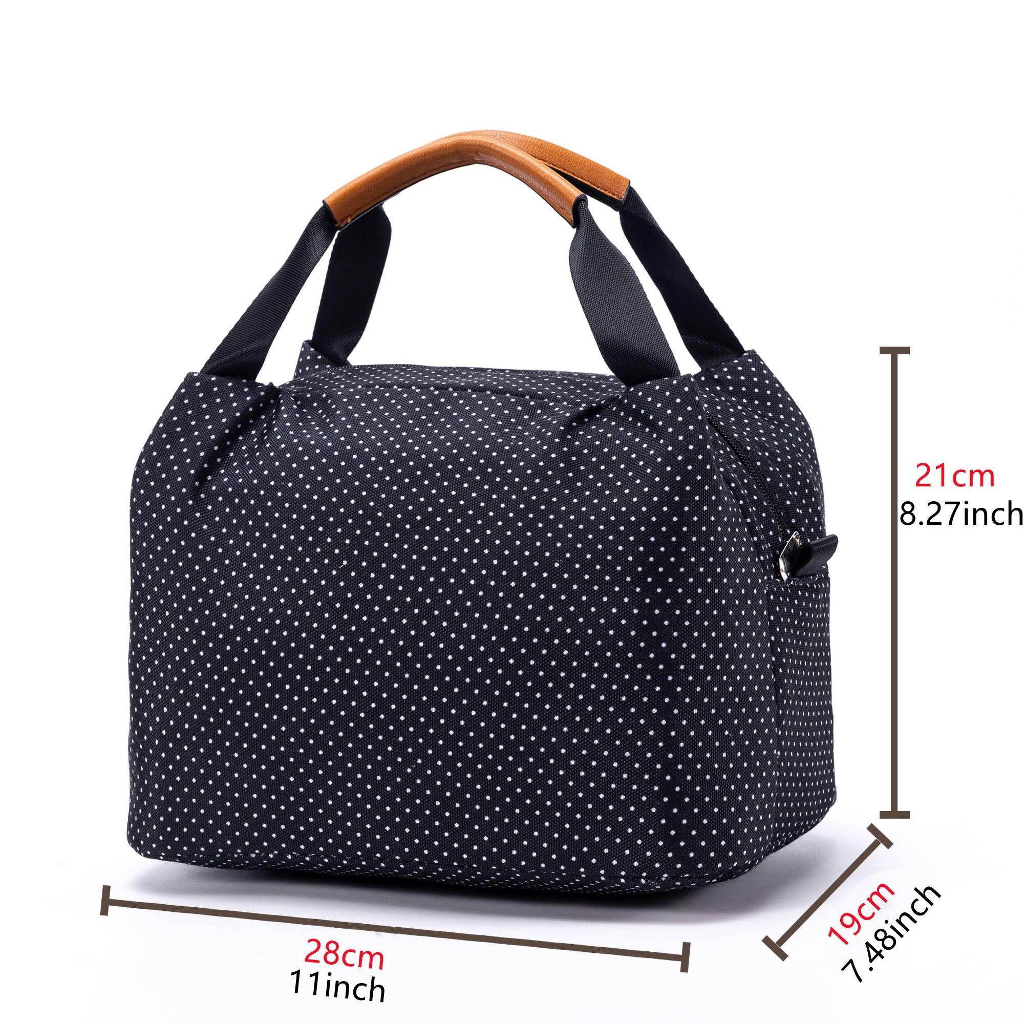 TAN.TOMI Thermobehälter TAN.TOMI Lunchtasche Kühltasche Isoliertasche Lunchbag Thermotasche mit Reißverschluss, Klein und Faltbar aus wasserdichtem Material für Arbeit, Schule, unterwegs und Picknick, Polyester