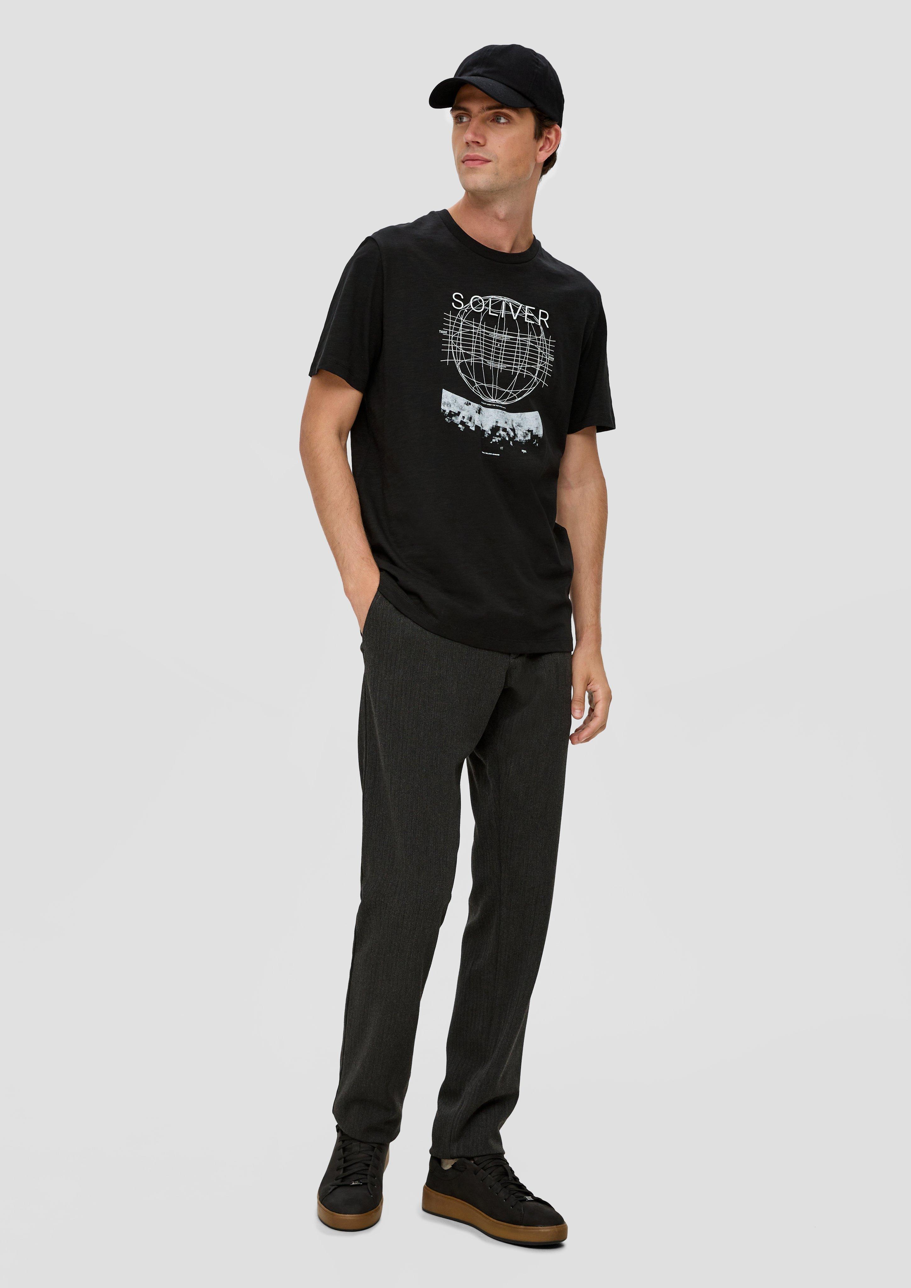 Baumwollshirt mit Flammgarnstruktur  2135743-99D1