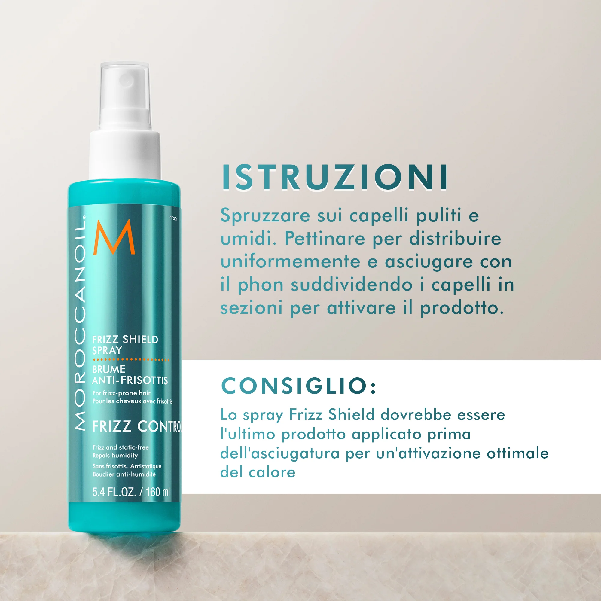 Frizz Control Frizz Shield Spray – Hitzeschutzspray, Haarstyling- und Finish-Spray