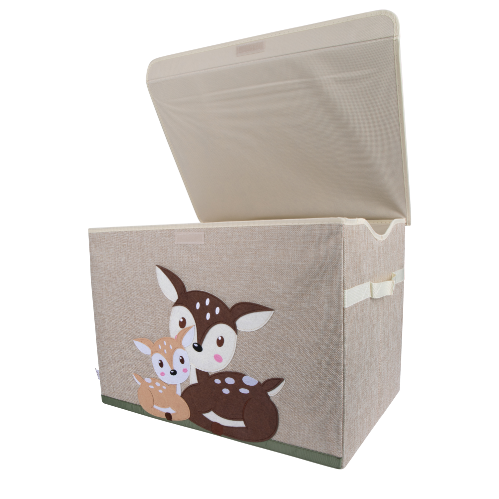 Staubox Rehe liegend, natur, 33x33