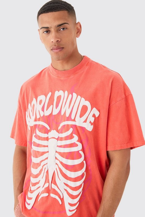 Geripptes Oversize T-Shirt