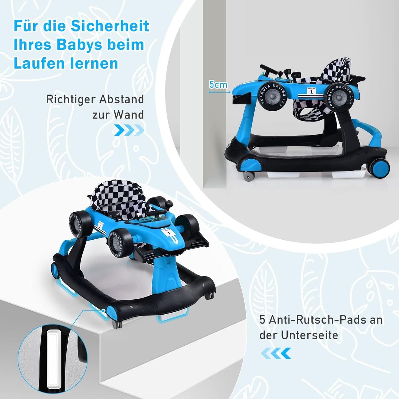 Costway 4 in 1 Lauflernwagen mit einstellbarer Höhe & Geschwindigkeit