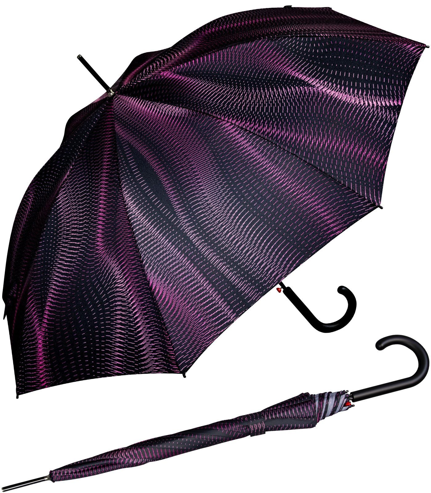 Knirps® Langregenschirm E.703 Damen-Stockschirm mit Auf-Automatik, mit filigranem Linien-Muster - Sound sunset