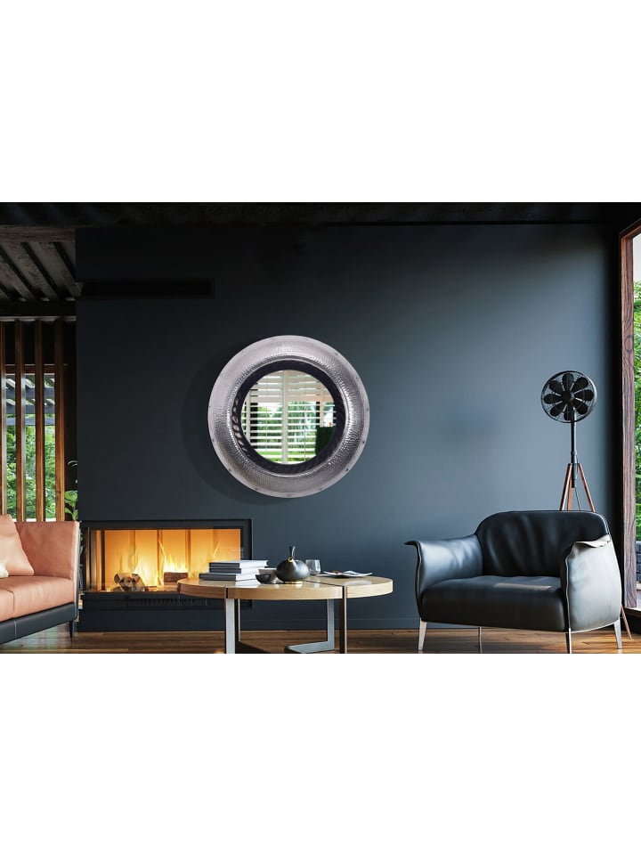 KADIMA DESIGN Wandspiegel 74 cm Metall Design Hängespiegel Silber, Aluminium günstig kaufen onesize
