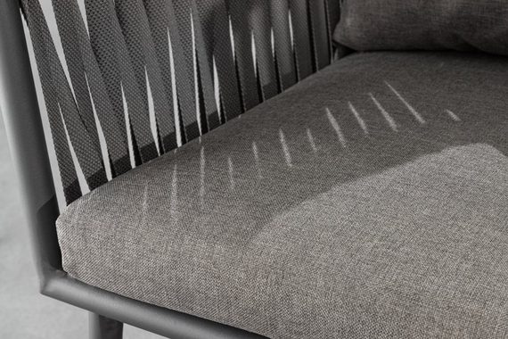 riess-ambiente Gartenstuhl ROPE grau (Einzelartikel, 1 St), Design · Outdoor · Indoor · Aluminium · Armlehnen · Balkon · Terrasse