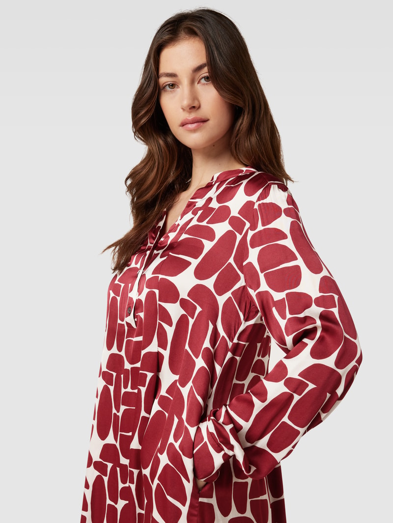 Tunikakleid mit Allover-Muster Modell 'Ester New' in bordeaux rot