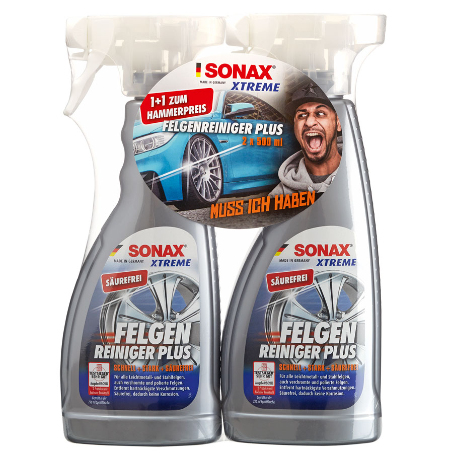SONAX 230241 XTREME FelgenReiniger PLUS 1+1 gratis, 2 x 500 ml - ATU