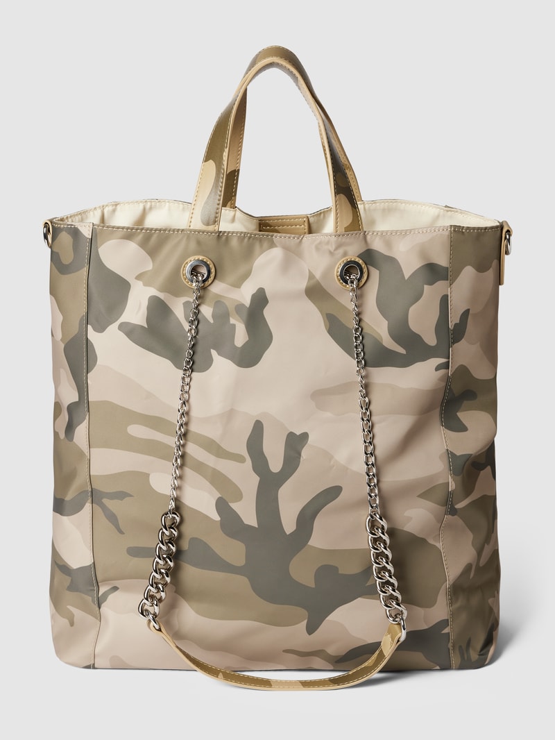 Tote Bag mit Label-Detail in olivgrün