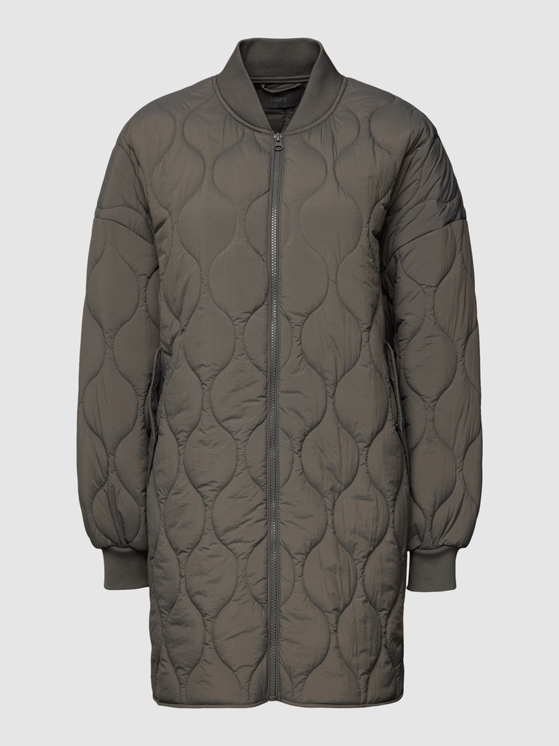 Steppjacke mit seitlichen Eingrifftaschen in mittelgrau