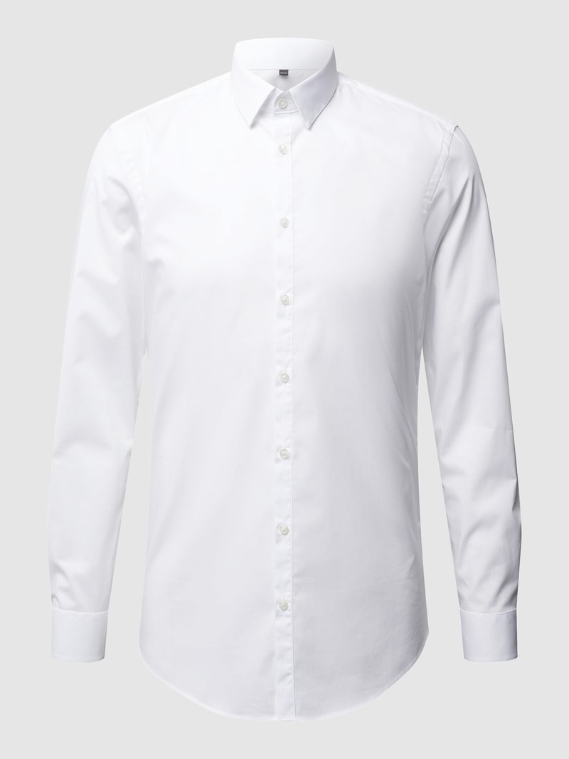 Super Slim Fit Business-Hemd aus Popeline in weiß