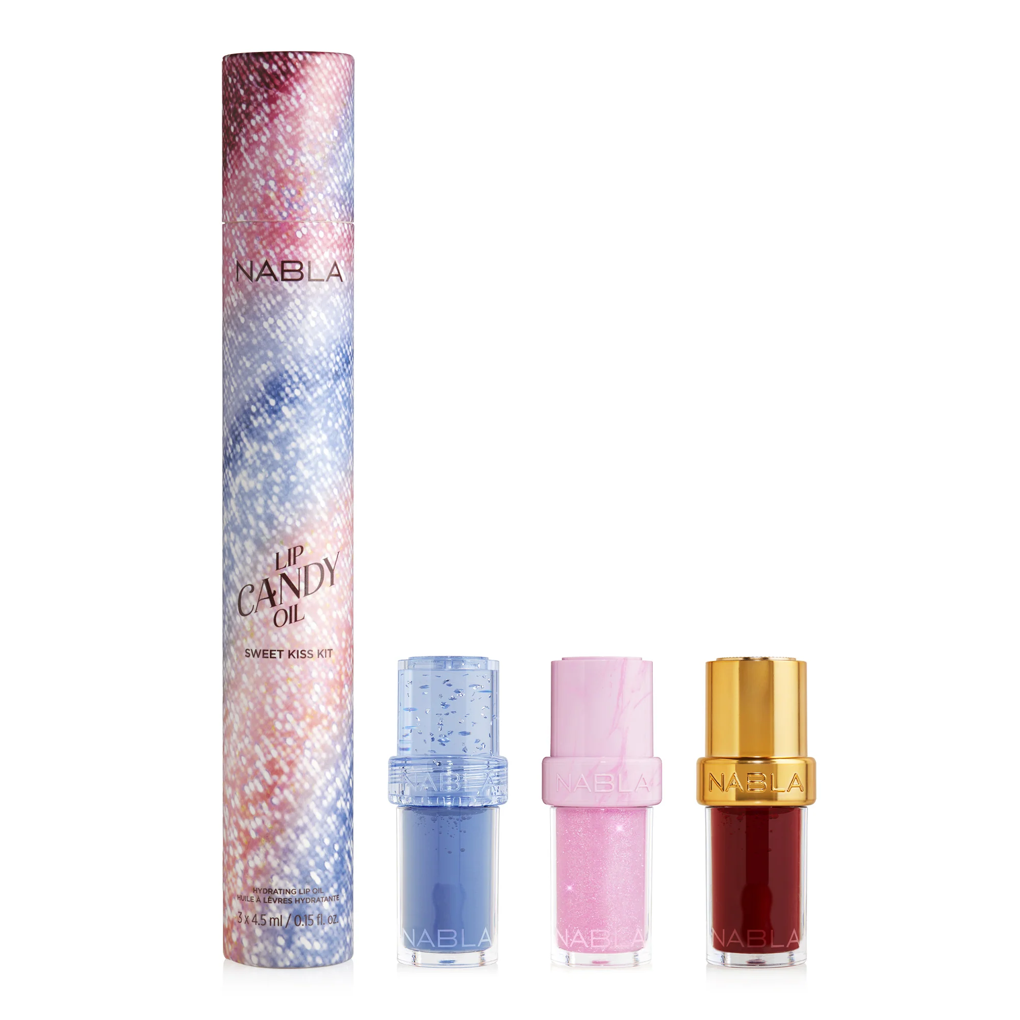 Kit de aceites labiales Labbra (arándano + granada + chicle) - Maquillaje Cofanetto, brillo labial