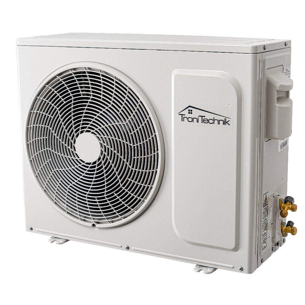 TroniTechnik Split-Klimagerät Reykir 9000 mit UV-C Filter, A++ EEK, mit App-Steuerung,Raumthermostat, Kühlung,Heizung,Ventilation (6-Stufen Ventilator),Entfeuchtung