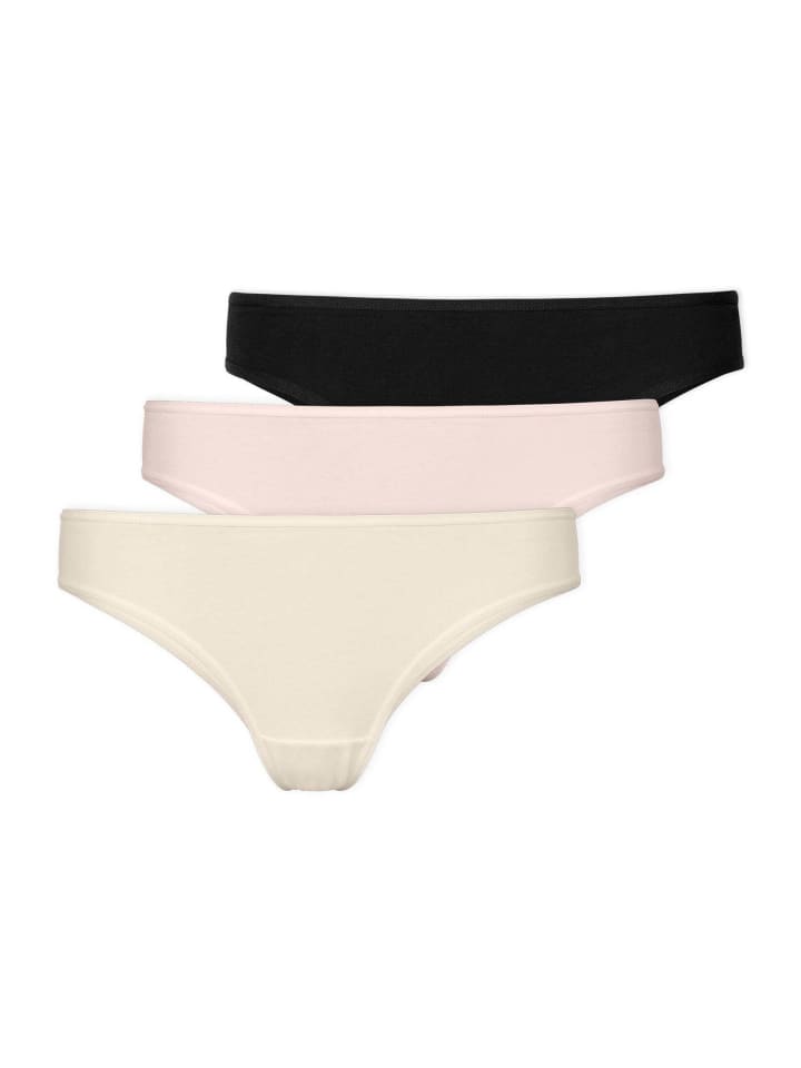 SNOCKS Brazilian Slips aus Bio-Baumwolle 3 Stück in Mix (Hellbeige/Rose/Schwarz) günstig kaufen