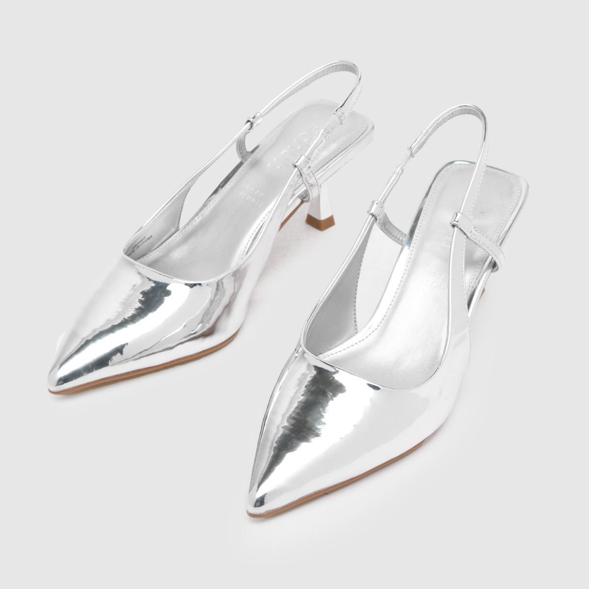 Schuh – Serena – Silverfärgade högklackade skor med slingback