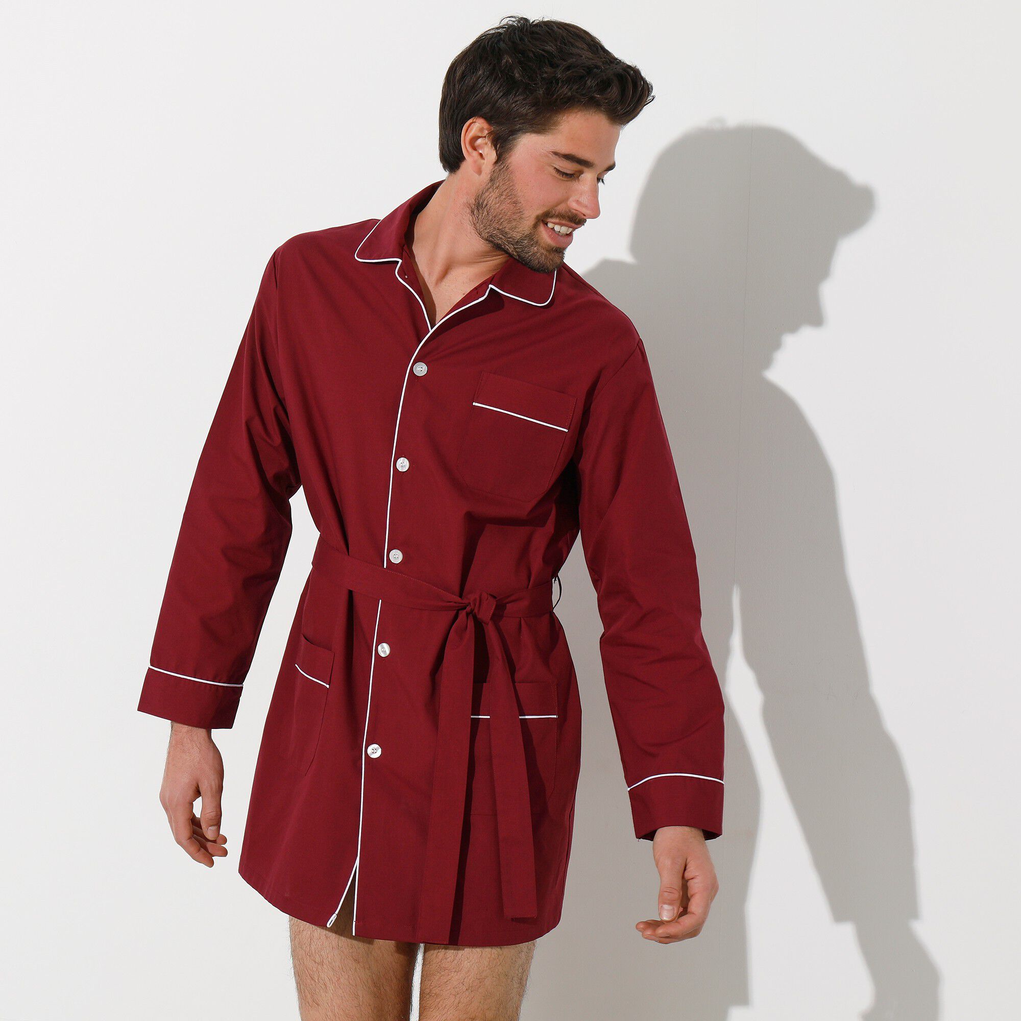 Veste de pyjama popeline boutonnée
