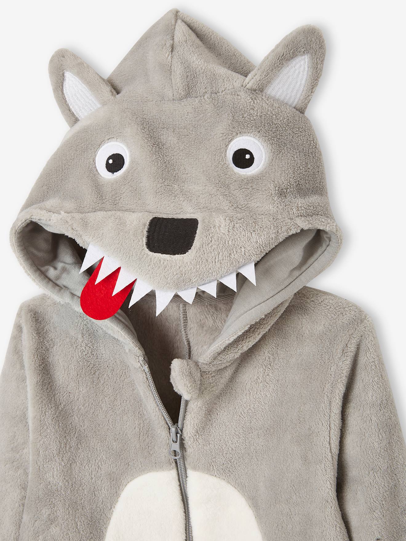 Vertbaudet Jungen Overall/Onesie, Wolf - hellgrau