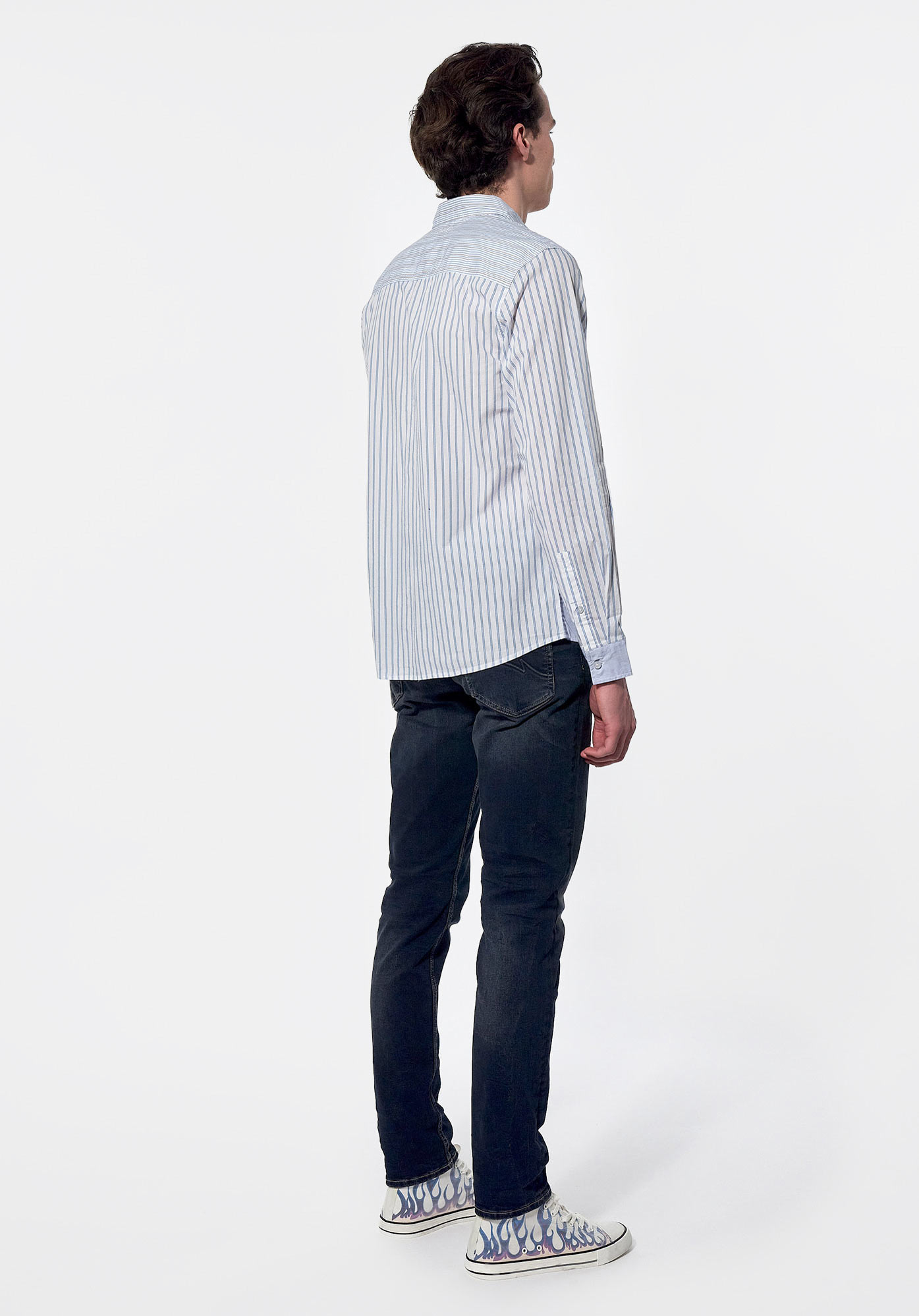 NATAN  Chemise bleue à rayures Homme en 100% coton