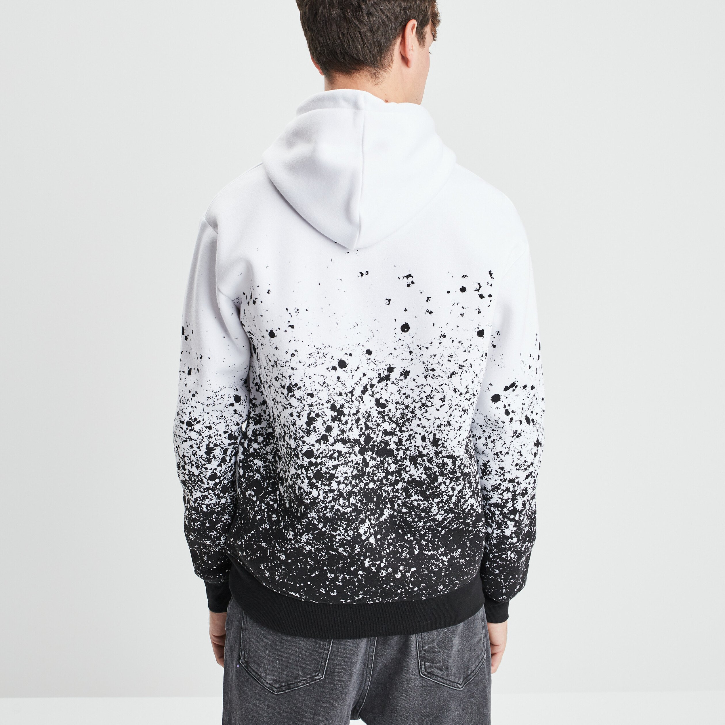 Sweat à capuche hoodie blanc homme | La Halle