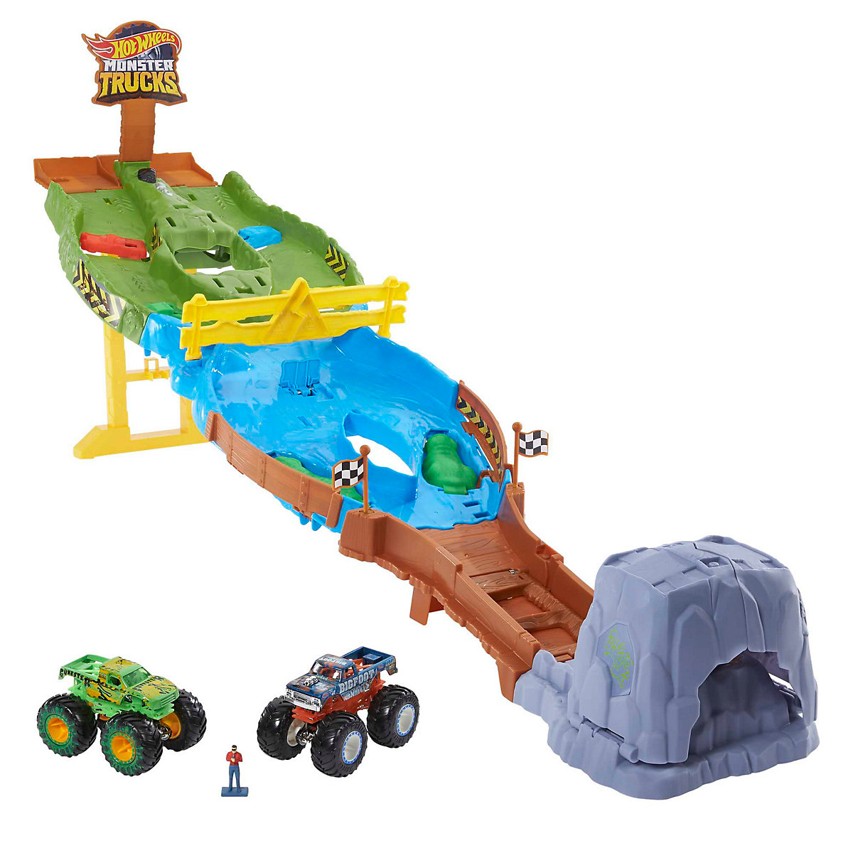Hot Wheels Monster Trucks Wettkampf Rennstrecke inkl. 2 Spielzeugautos