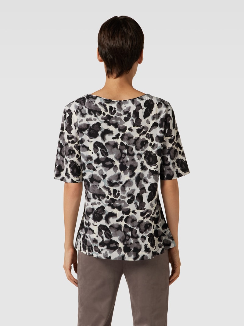 Bluse mit Allover-Muster in hellgrau