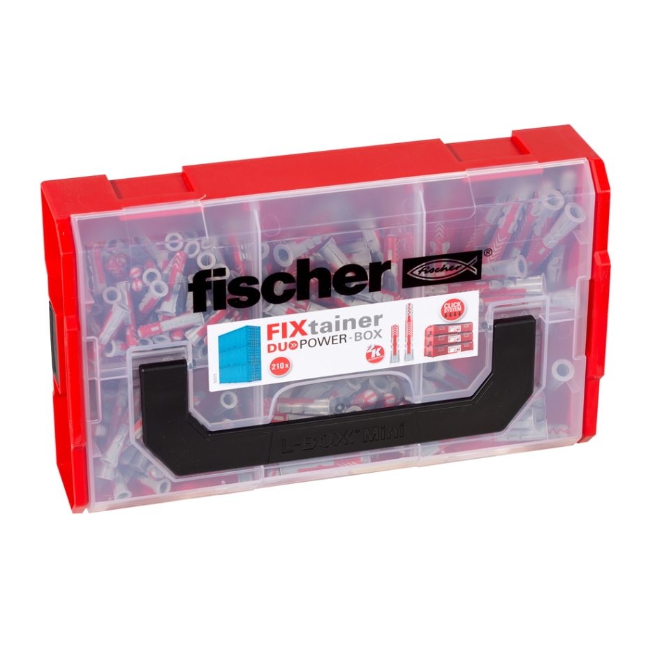 Fischer 541105 FIXtainer - Spina DUOPOWER corta e lunga, 210 pezzi.