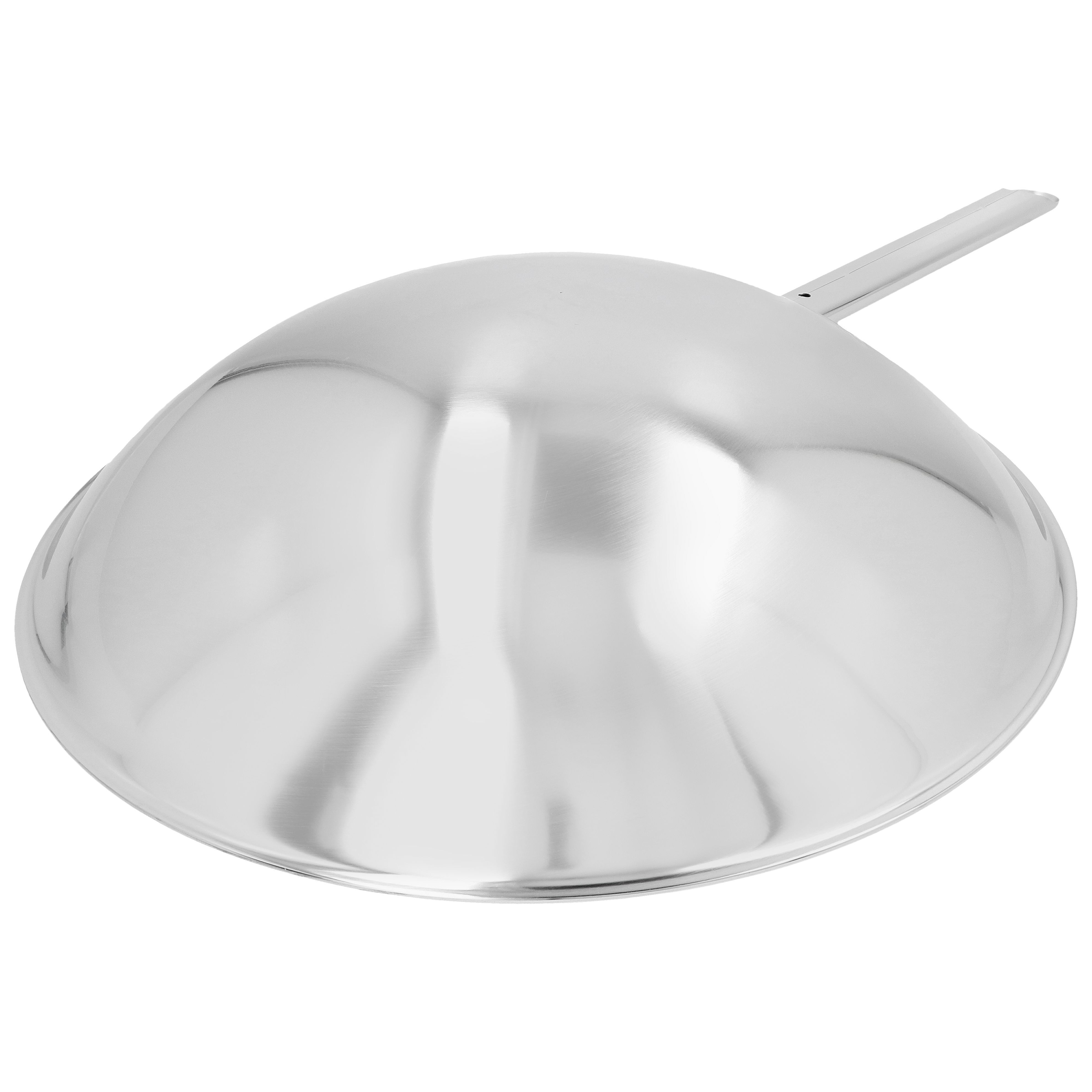 Wok runder Boden 36 cm, 18/10 Edelstahl