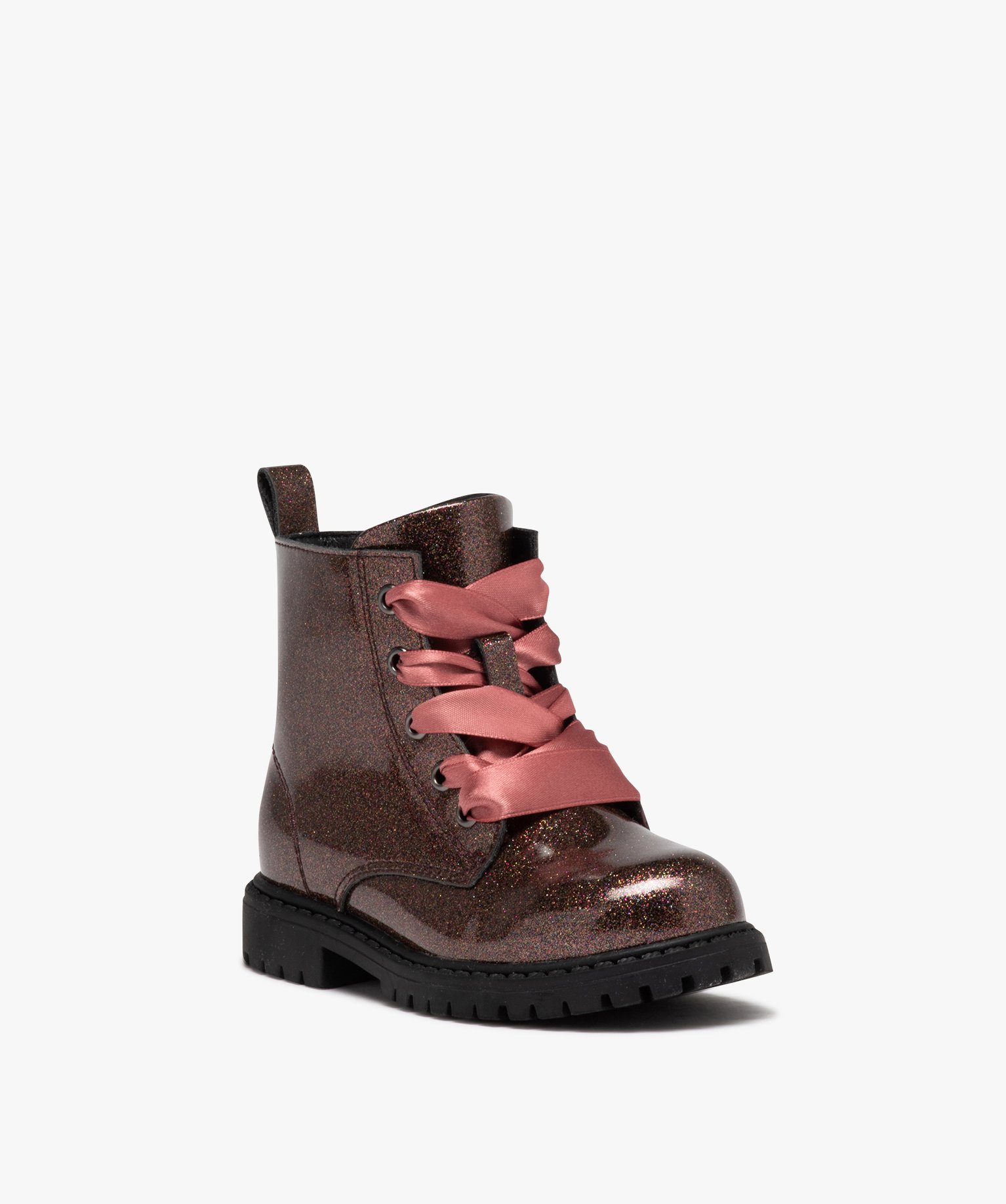 Boots fille vernies à paillettes du 25 au 30 noir | GEMO