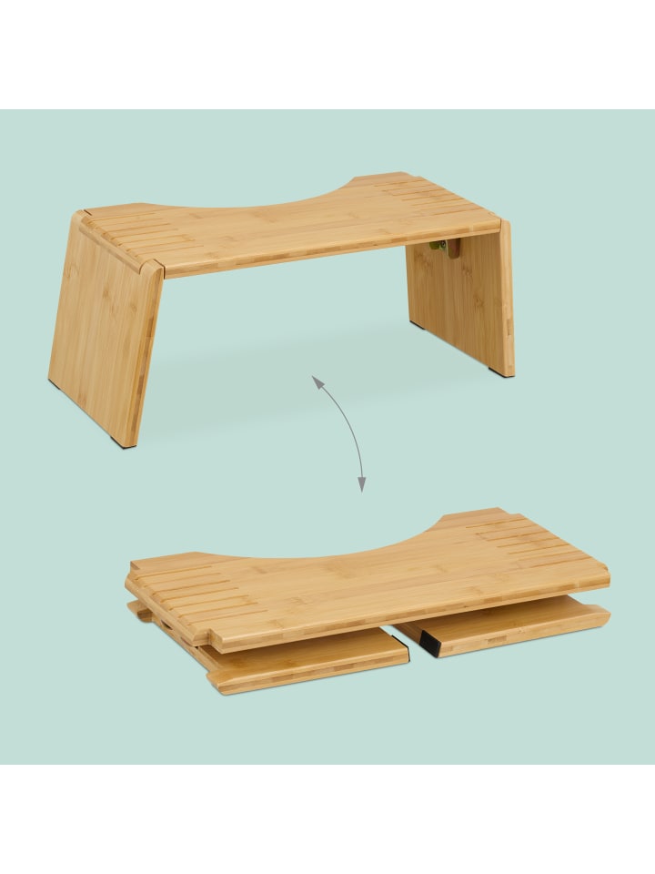 relaxdays Toilettenhocker in Natur - (B)48,5 x (H)19 x (T)20 cm günstig kaufen onesize