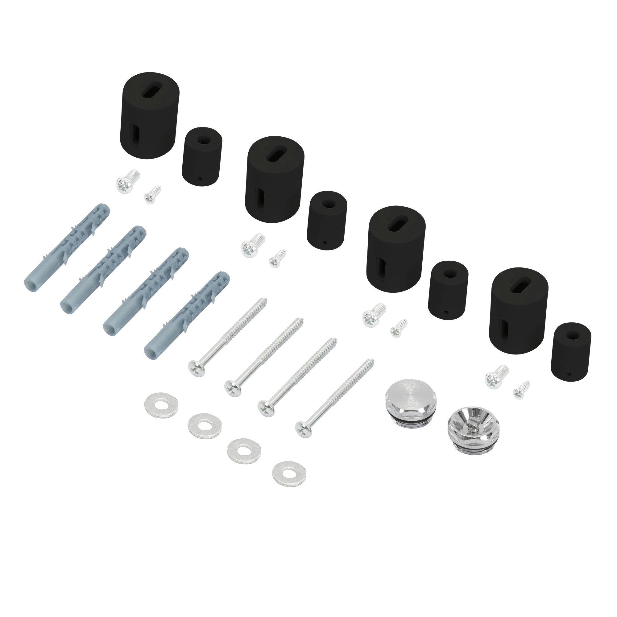 LuxeBath Badheizkörper Designheizkörper Badheizkörper IronEM Paneelheizkörper Flachheizkörper, Schwarz matt 500x1200mm inkl. Montage-Set