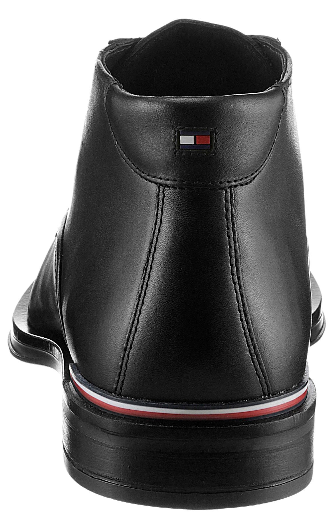 Tommy Hilfiger CORE RWB HILFIGER LTH L BOOT Schnürstiefelette mit Streifen an der Ferse