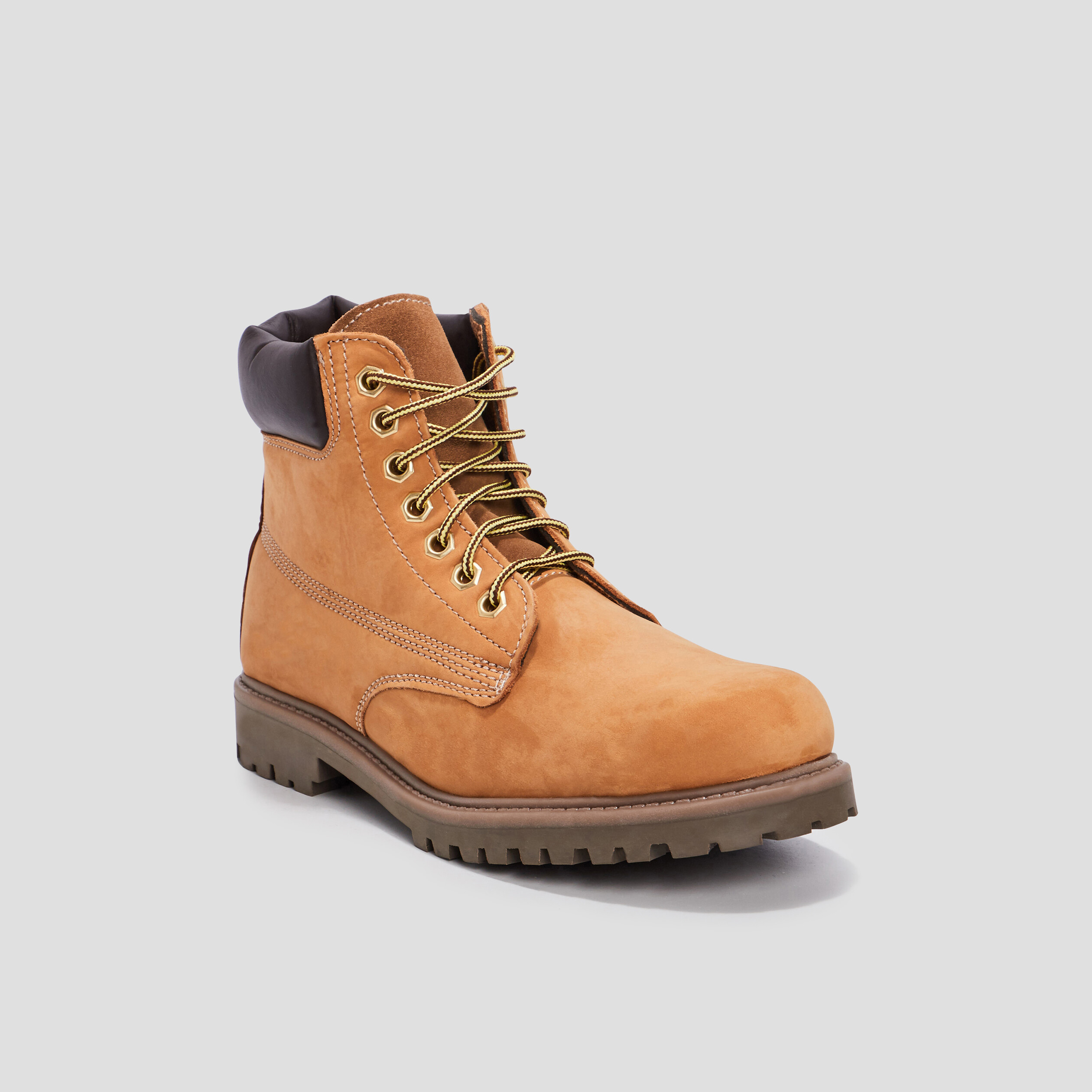 Bottines plates en cuir jaune homme | La Halle