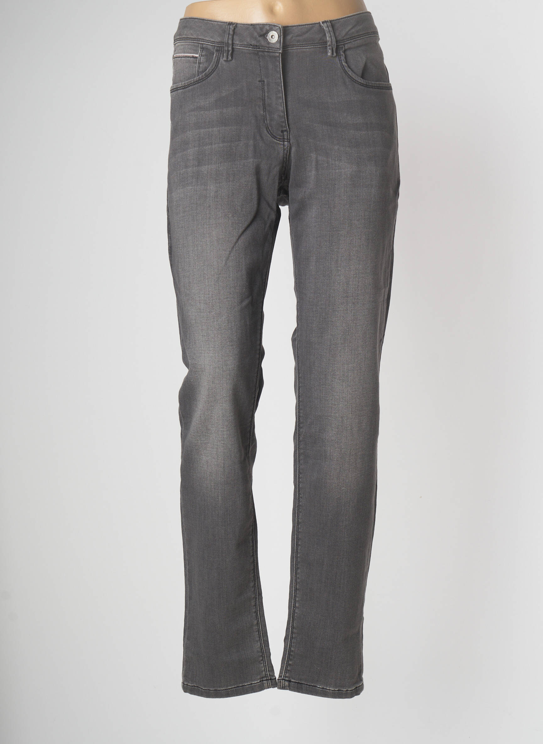 Sandwich Jeans Coupe Slim Femme couleur gris