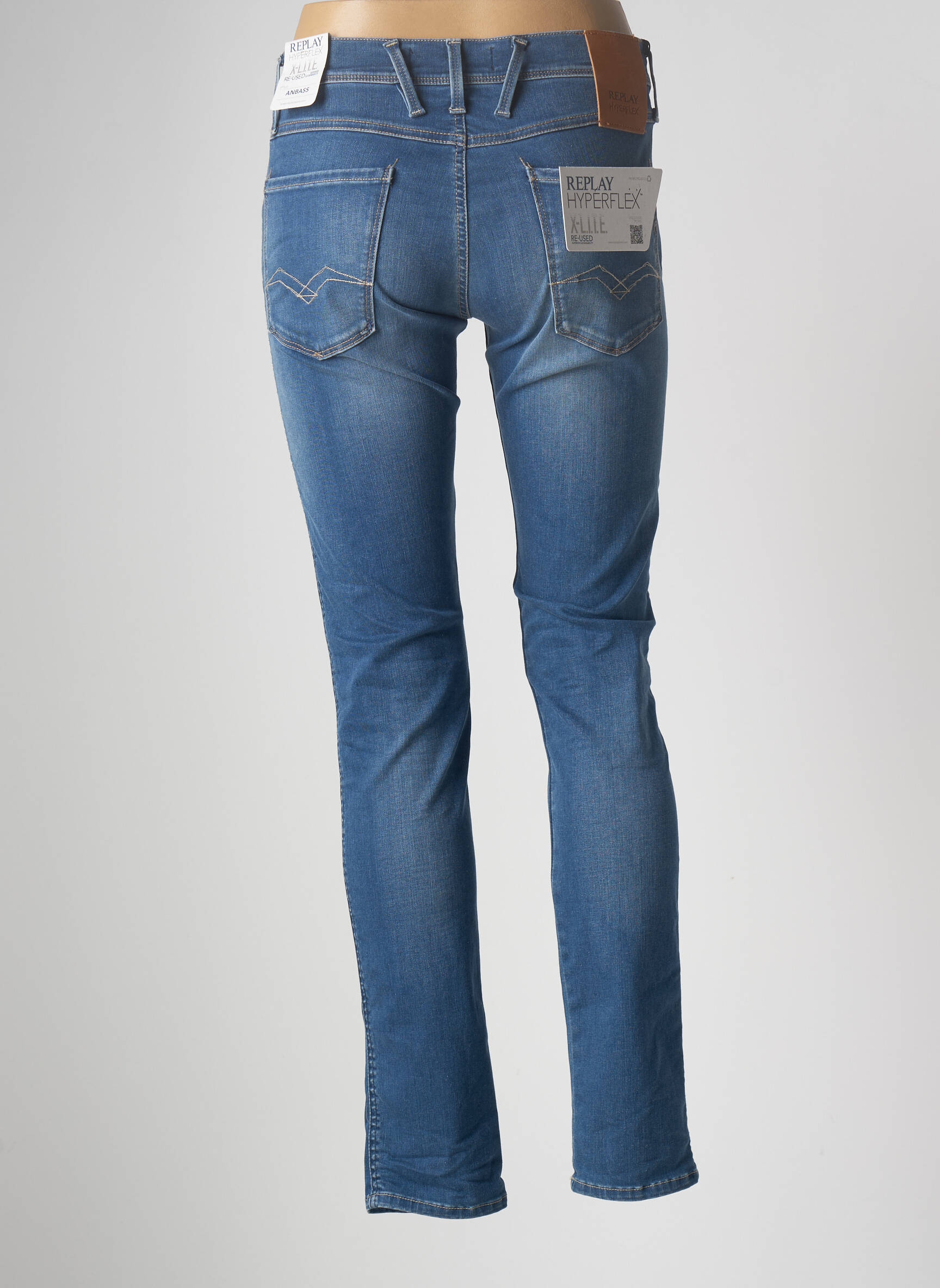 Replay Jeans Coupe Slim Femme couleur bleu