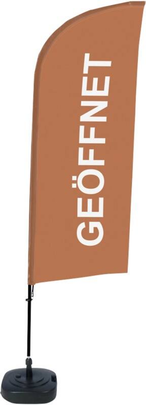 SHOWDOWN Strandflagge Geöffnet Windform 330 x 89 cm Einzel Aluminium